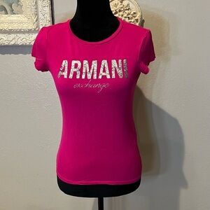 Armani exchange magenta pink T shirt